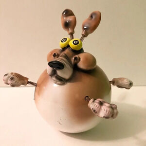 Exhart Wobble  Bobble Animal Coyote Paperweight with Spring Limbs Figurine